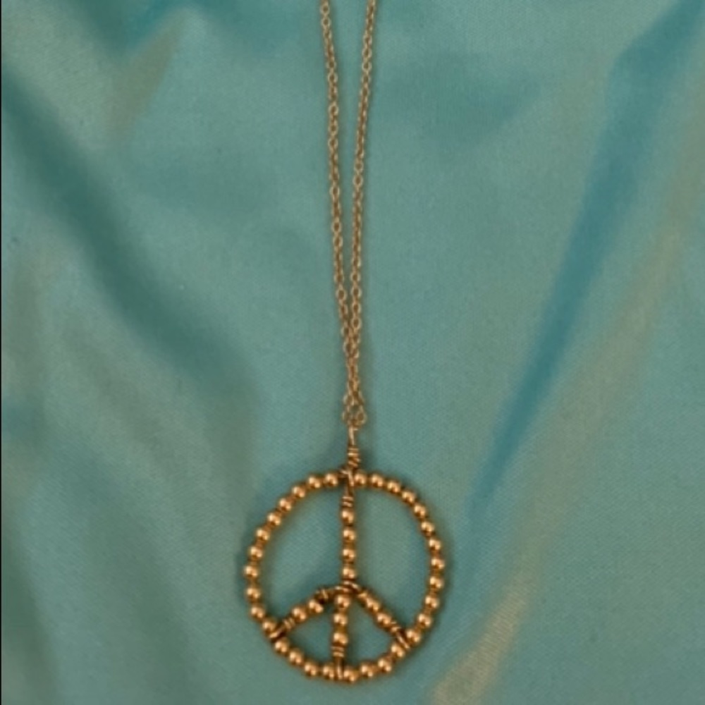 Vintage Handmade Peace Sign Necklace